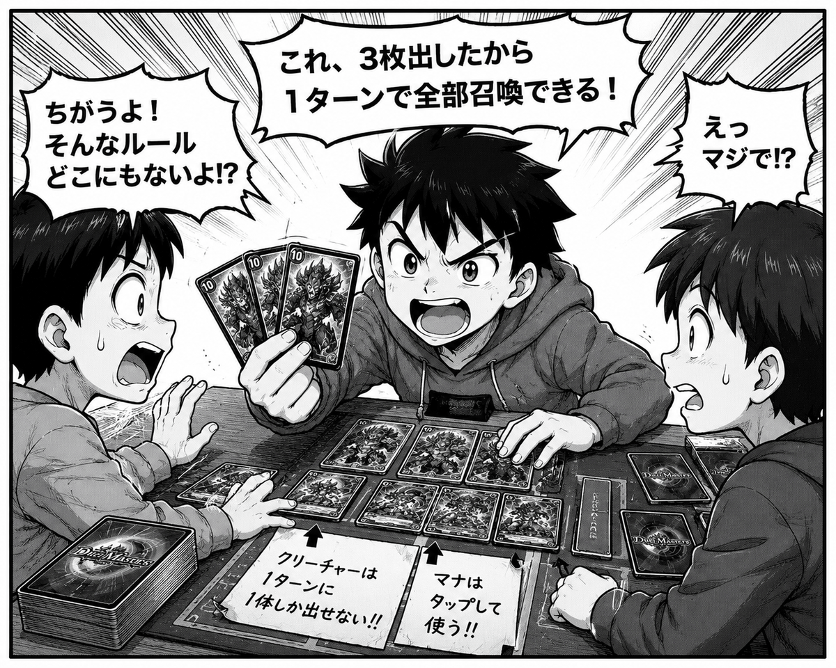 デュエマってルールを間違えたままずっと遊んでた経験ある人いる説。